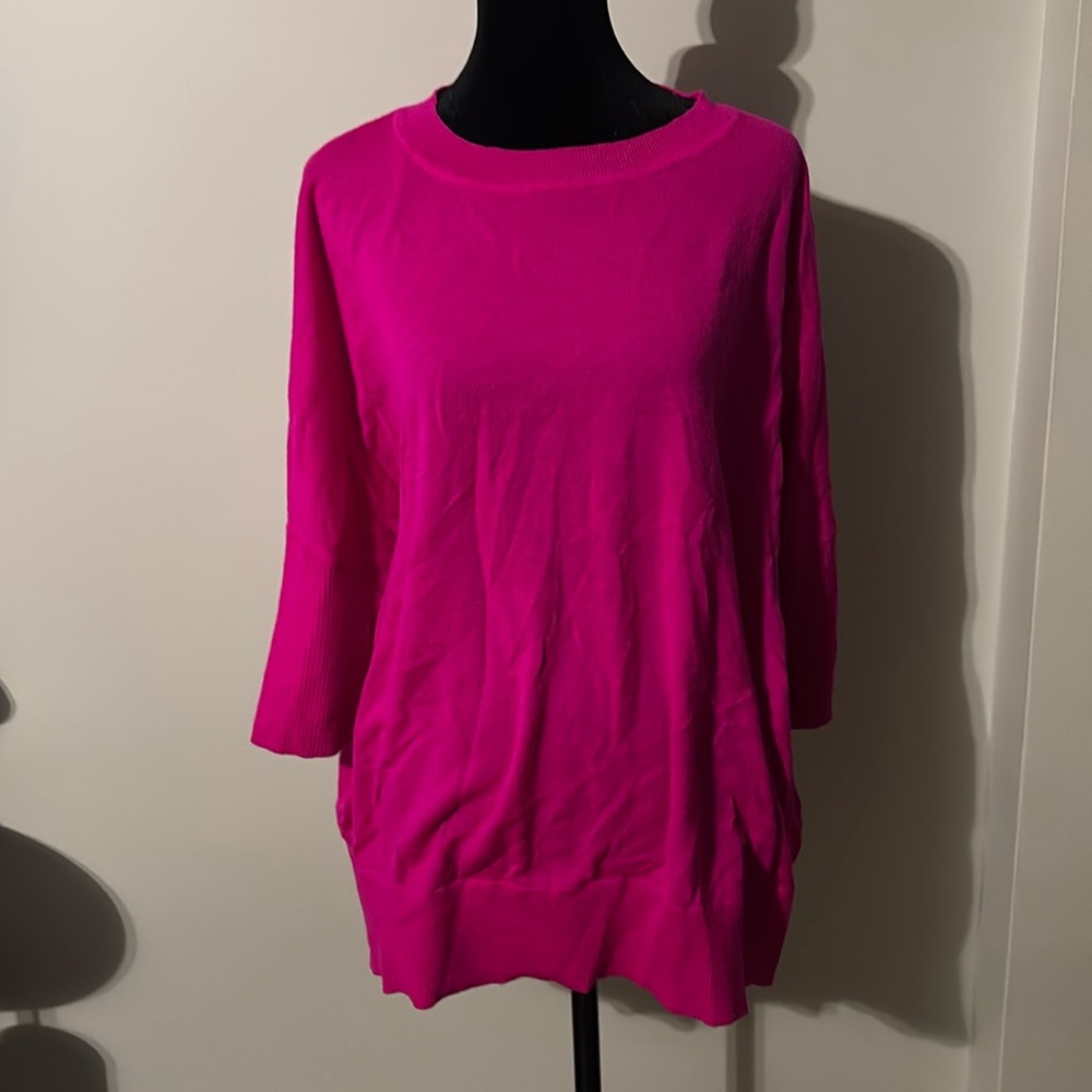 Anthropologie Hot Pink Dolman Sleeve Sweater